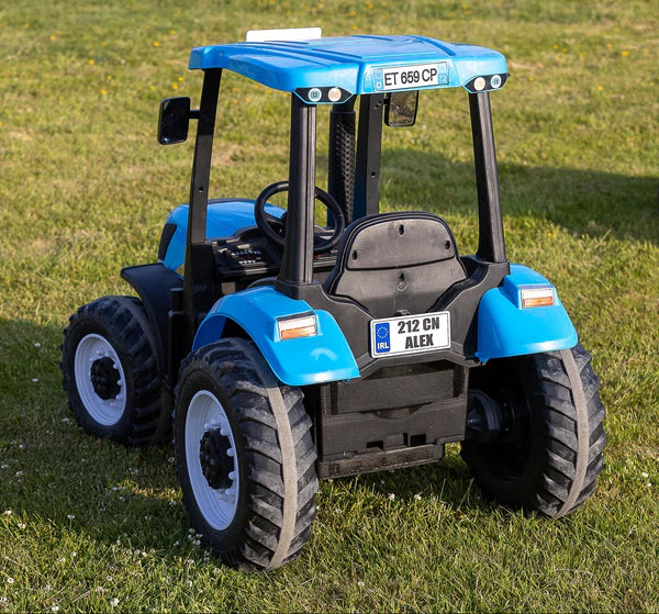 New Holland 24V Electric Tractor Kids Ride On with Trailer