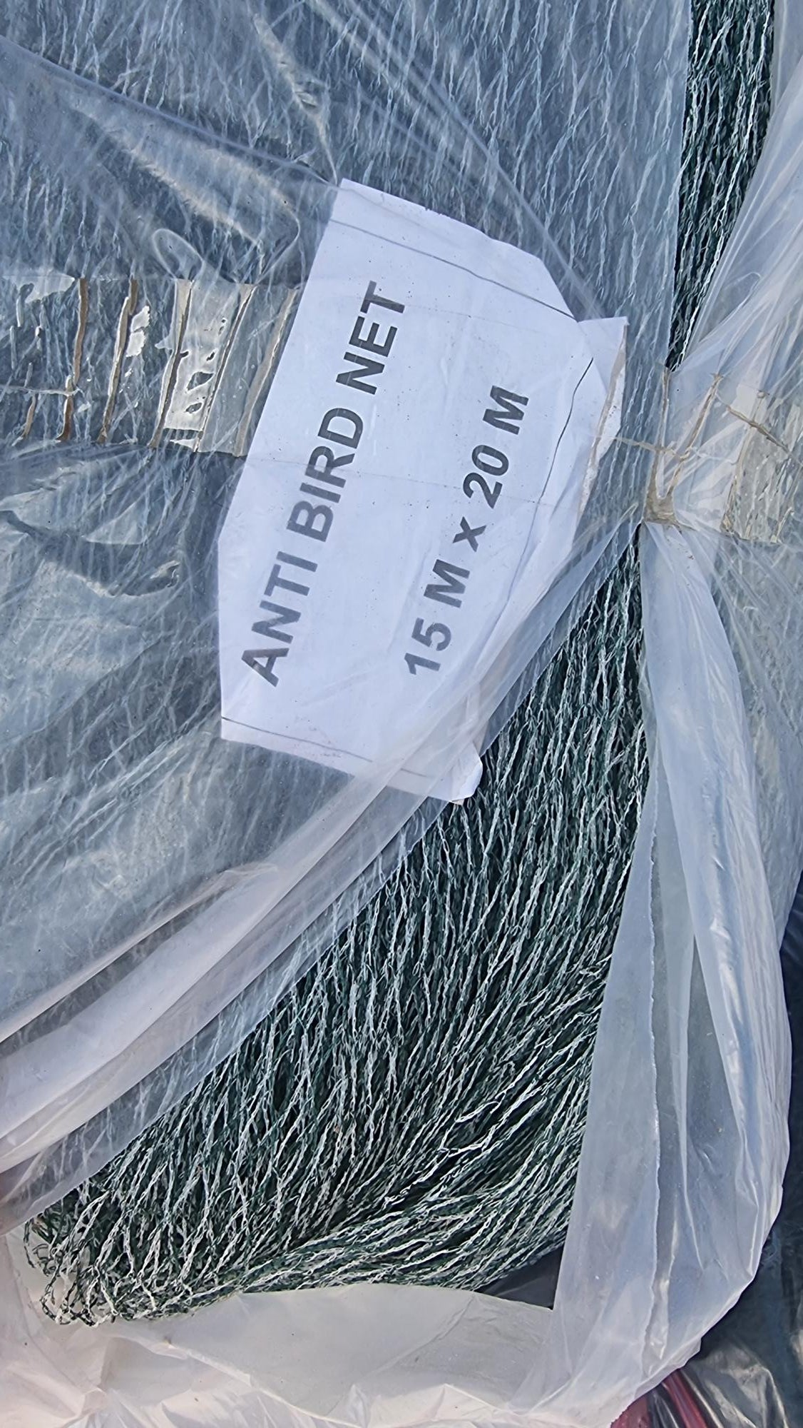 ANTI BIRD NET DARK GREEN 15M X 20M