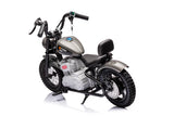36V Electric Chopper Motor Cycle Ride on with Twist Grip Throttle | Grey - Age 7+