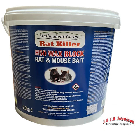 Rat Killer H50 Wax Block Rat & Mouse Bait