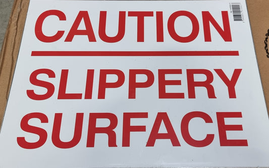 WARNING SLIPPERY SURFACE SIGN